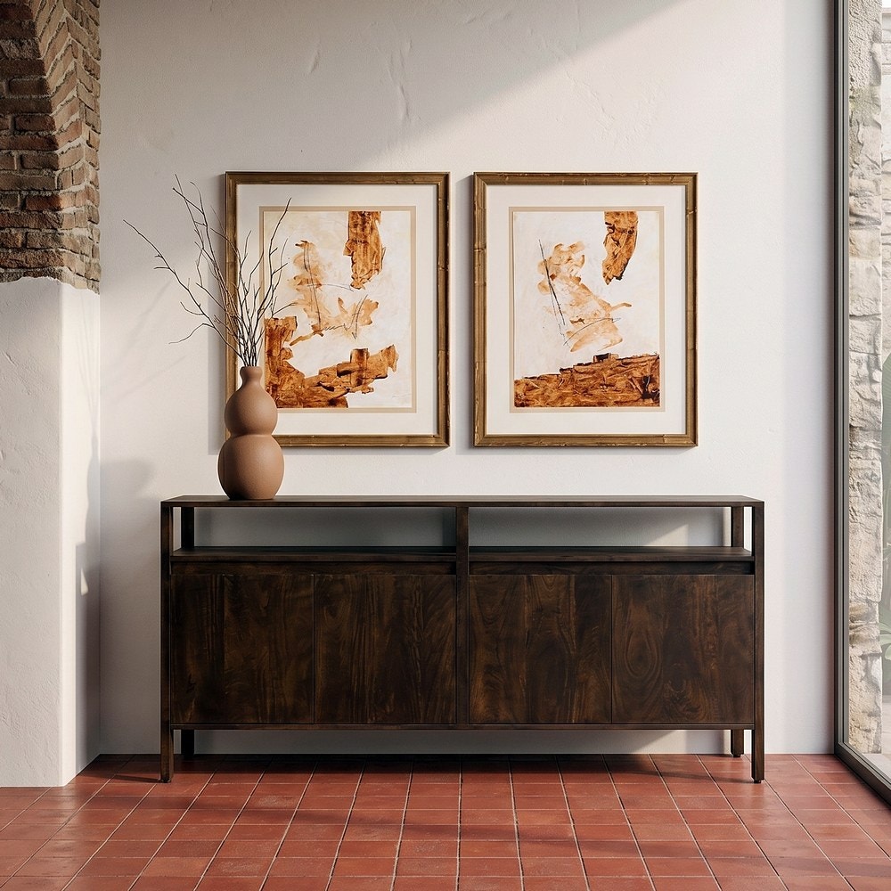 Brown Mango Wood Sideboard 190x40x86 cm