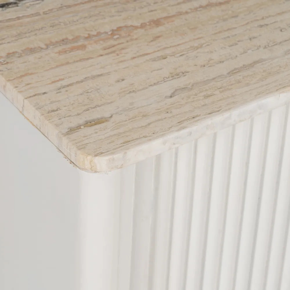 BUFFET WHITE MARBLE/WOOD 159 X 45 X 75 CM