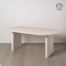 Load image into Gallery viewer, DINING TABLE WHITE MARBLE/WOOD 200 X 100 X 76 CM