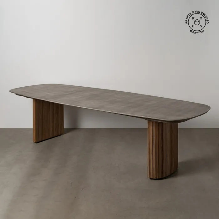 DINING TABLE WOOD-CONCRETE ROOM 300 X 110 X 77 CM