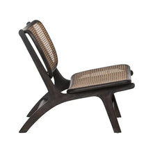 Cargar imagen en el visor de la galería, BLACK RATTAN/WOOD ARMCHAIR 84 X 58 X 74 CM