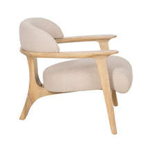 Cargar imagen en el visor de la galería, NATURAL FABRIC-WOOD ARMCHAIR 76 X 73 X 68 CM