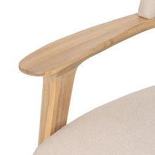 Cargar imagen en el visor de la galería, NATURAL FABRIC-WOOD ARMCHAIR 76 X 73 X 68 CM