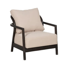 Cargar imagen en el visor de la galería, BLACK FABRIC-WOOD ARMCHAIR 70 X 77 X 72 CM