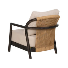 Cargar imagen en el visor de la galería, BLACK FABRIC-WOOD ARMCHAIR 70 X 77 X 72 CM