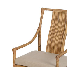 Cargar imagen en el visor de la galería, NATURAL RATTAN ARMCHAIR 54 X 65 X 96 CM