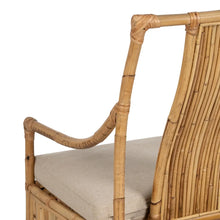 Cargar imagen en el visor de la galería, NATURAL RATTAN ARMCHAIR 54 X 65 X 96 CM