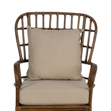 Carica l&#39;immagine nel visualizzatore di Gallery, BROWN RATTAN DECORATION ARMCHAIR 82 X 78 X 108 CM