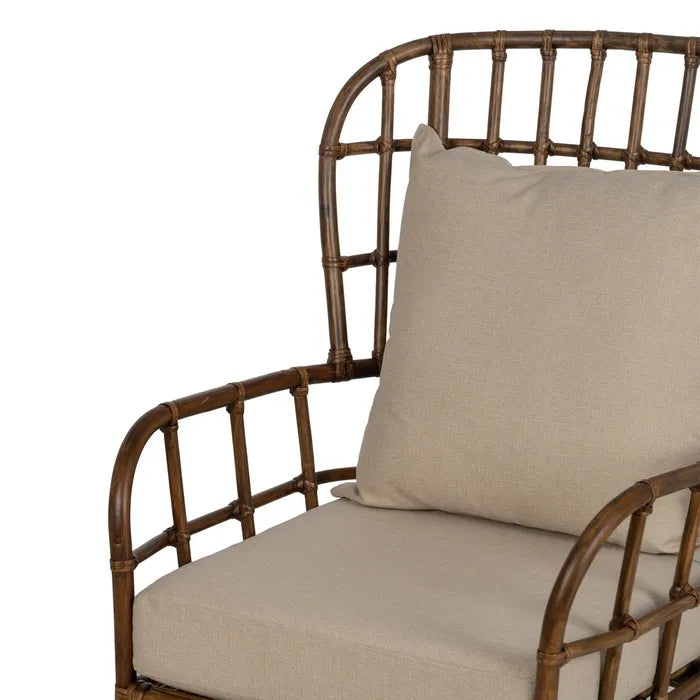 BROWN RATTAN DECORATION ARMCHAIR 82 X 78 X 108 CM