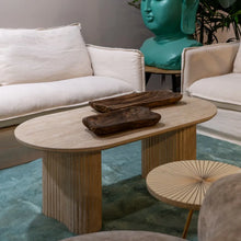 Cargar imagen en el visor de la galería, COFFE TABLE STONE BEIGE MDF 120 X 60 X 46 CM