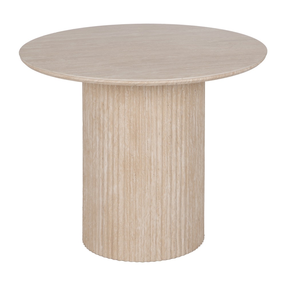 Beige Stone & MDF Dining Table 90x90x76 cm