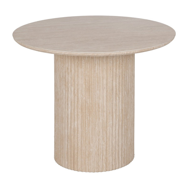 Beige Stone & MDF Dining Table 90x90x76 cm