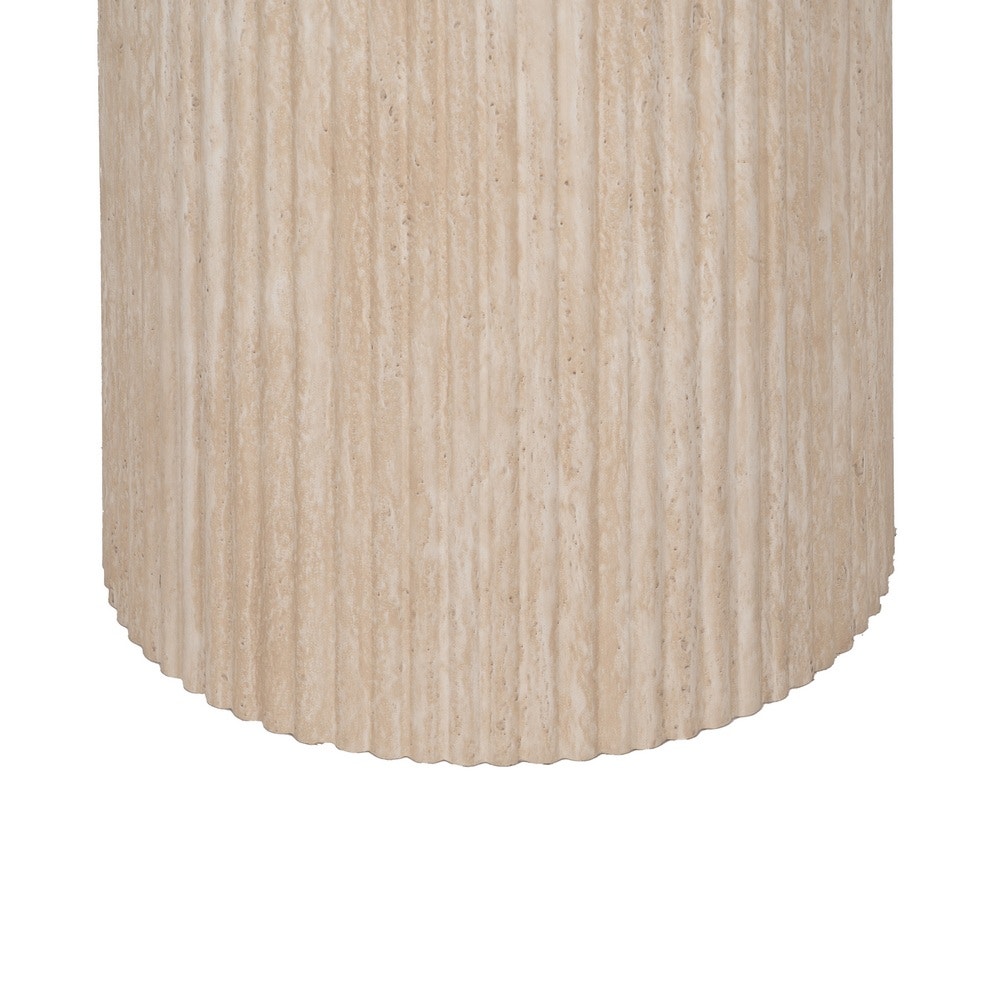 Beige Stone & MDF Dining Table 90x90x76 cm