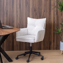 Load image into Gallery viewer, OFF WHITE CORDUROY OFFICE CHAIR 59 X 63 X 89 CM