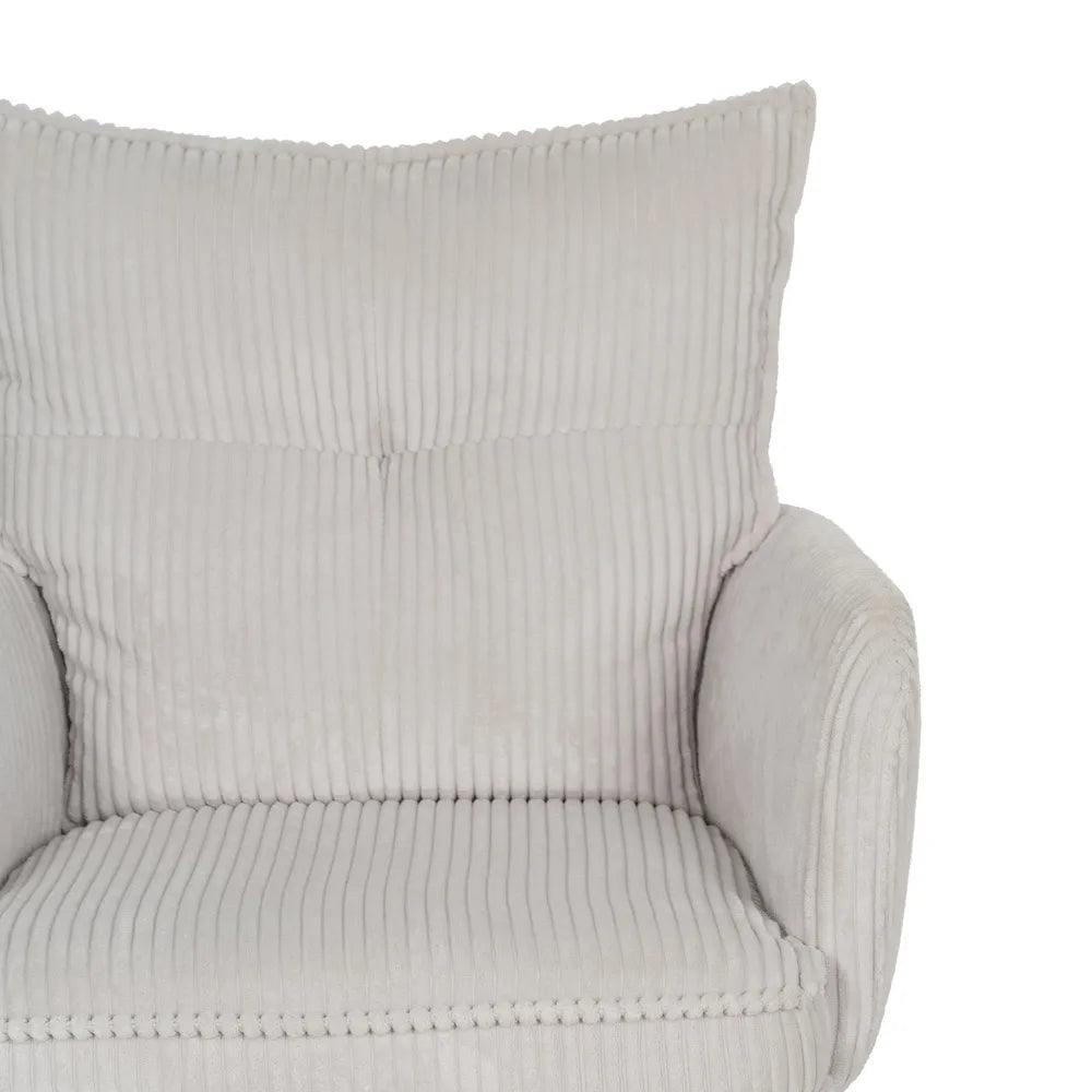 OFF WHITE CORDUROY OFFICE CHAIR 59 X 63 X 89 CM