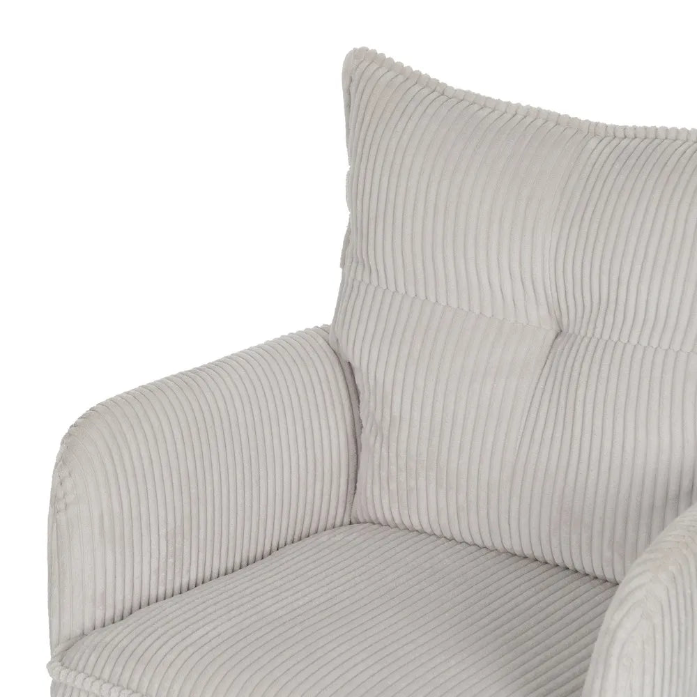 OFF WHITE CORDUROY OFFICE CHAIR 59 X 63 X 89 CM