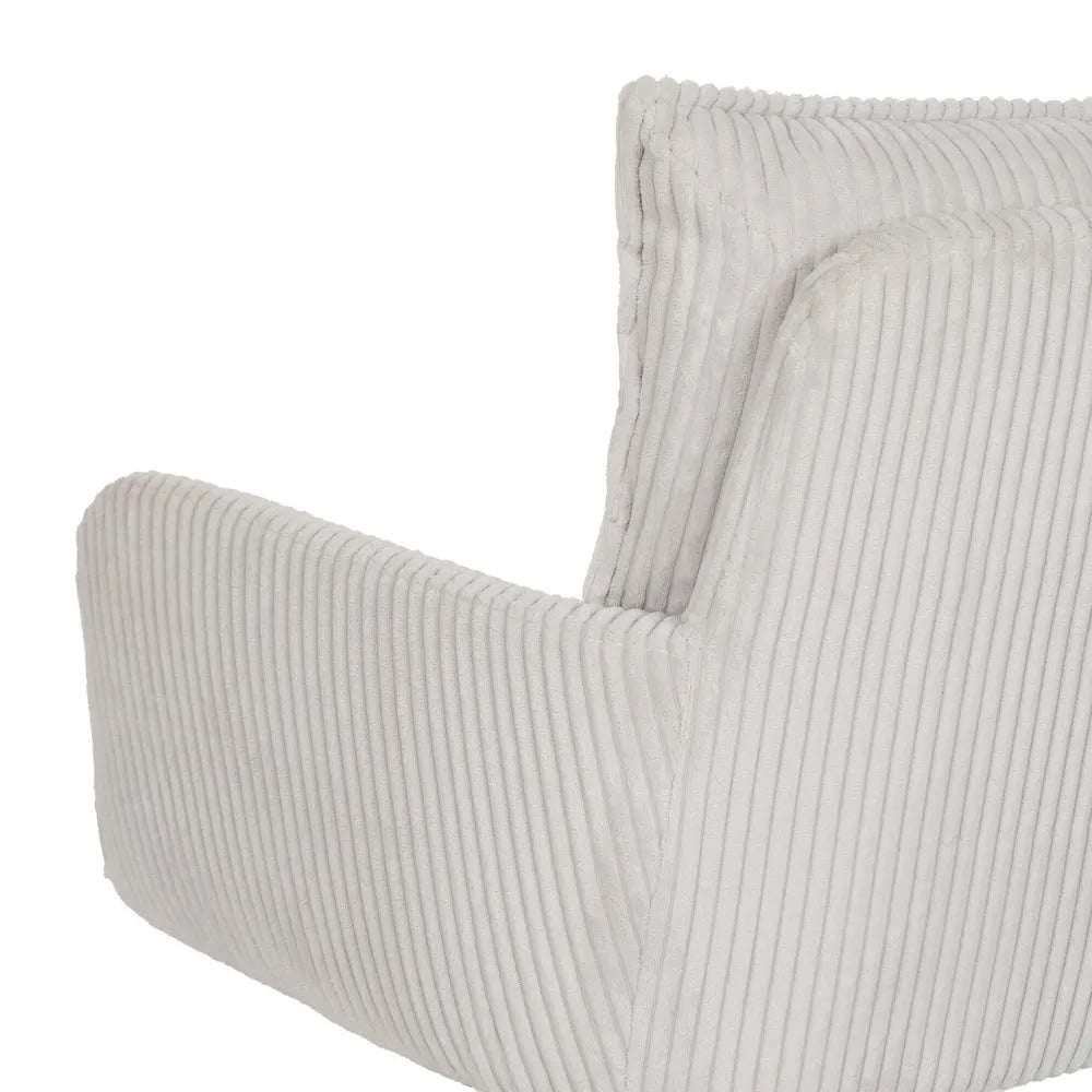 OFF WHITE CORDUROY OFFICE CHAIR 59 X 63 X 89 CM