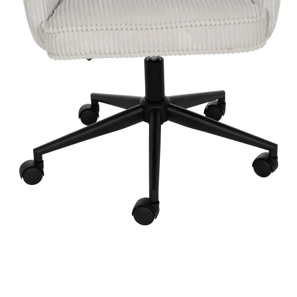 OFF WHITE CORDUROY OFFICE CHAIR 59 X 63 X 89 CM