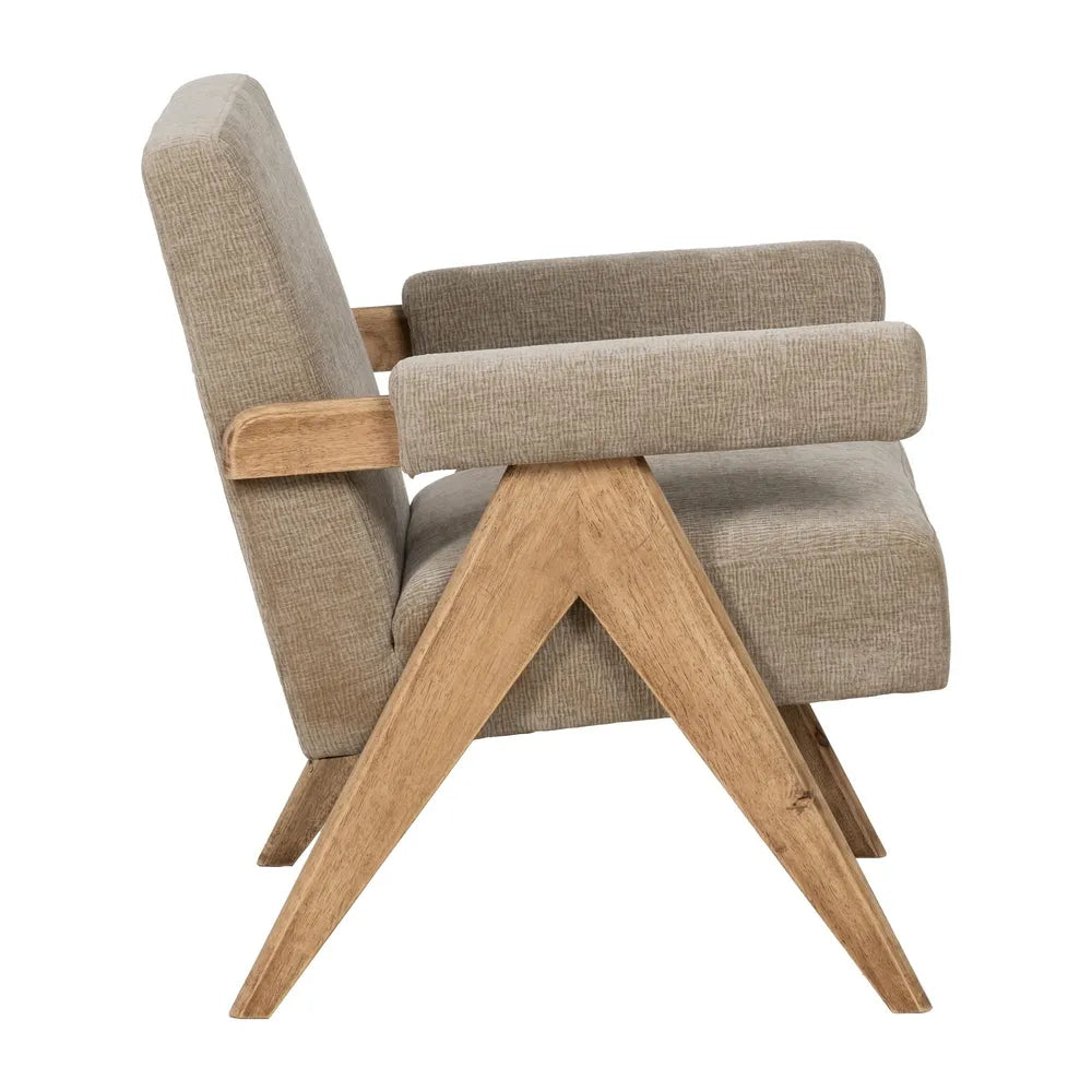 ARMCHAIR BEIGE WEAVE-WOOD 74 X 76 X 85 CM
