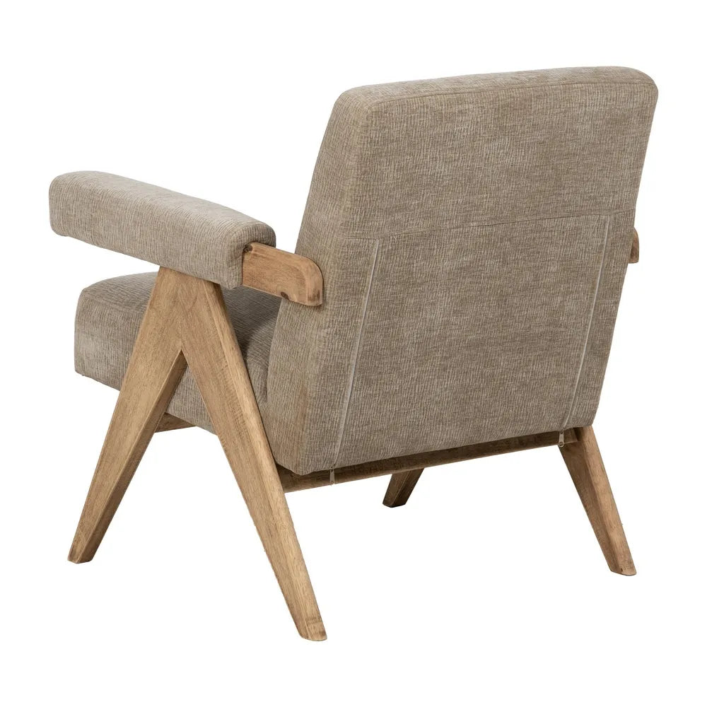 ARMCHAIR BEIGE WEAVE-WOOD 74 X 76 X 85 CM