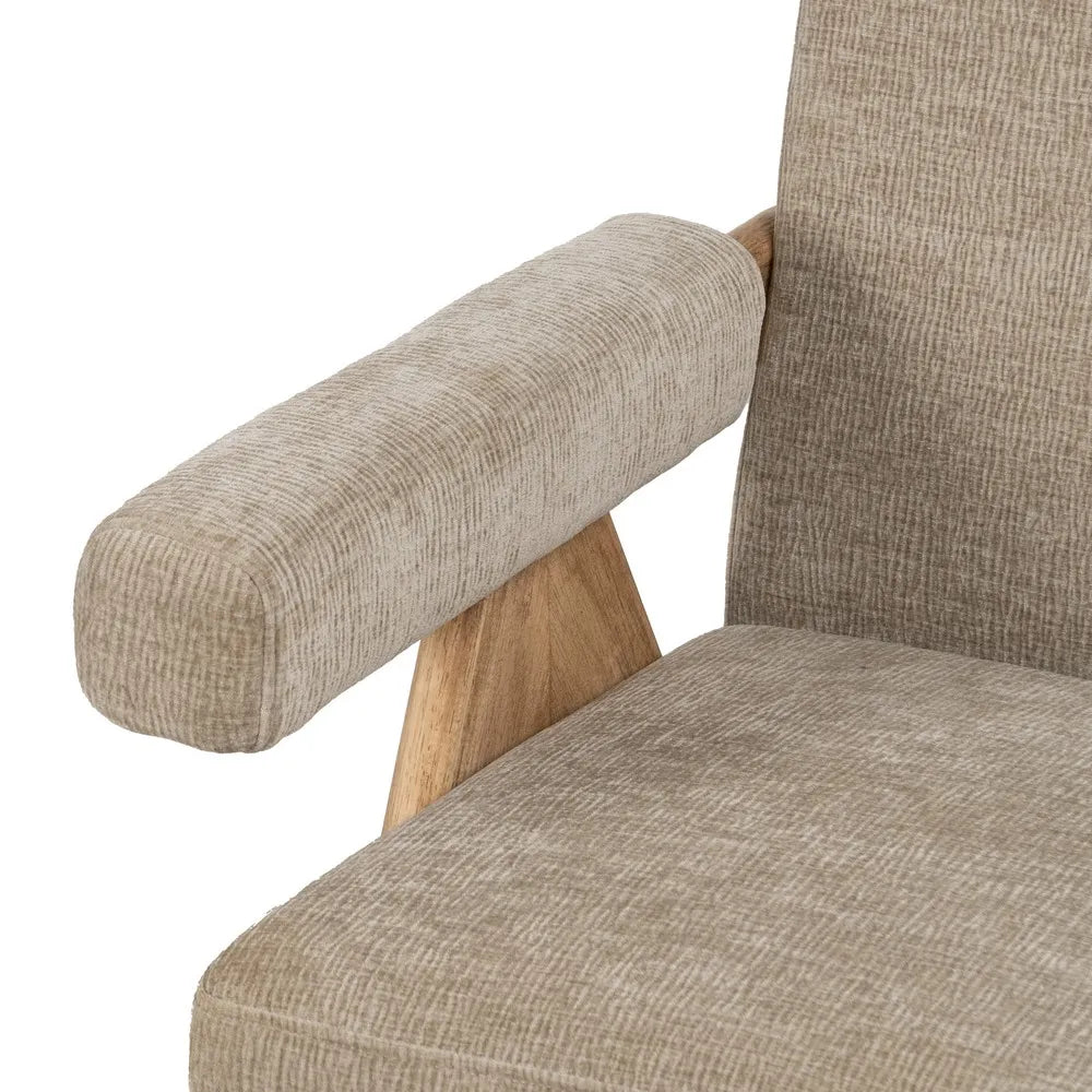 ARMCHAIR BEIGE WEAVE-WOOD 74 X 76 X 85 CM