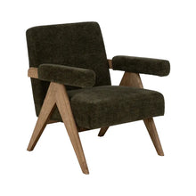 Cargar imagen en el visor de la galería, ARMCHAIR GREEN WEAVE-WOOD 74 X 76 X 85 CM