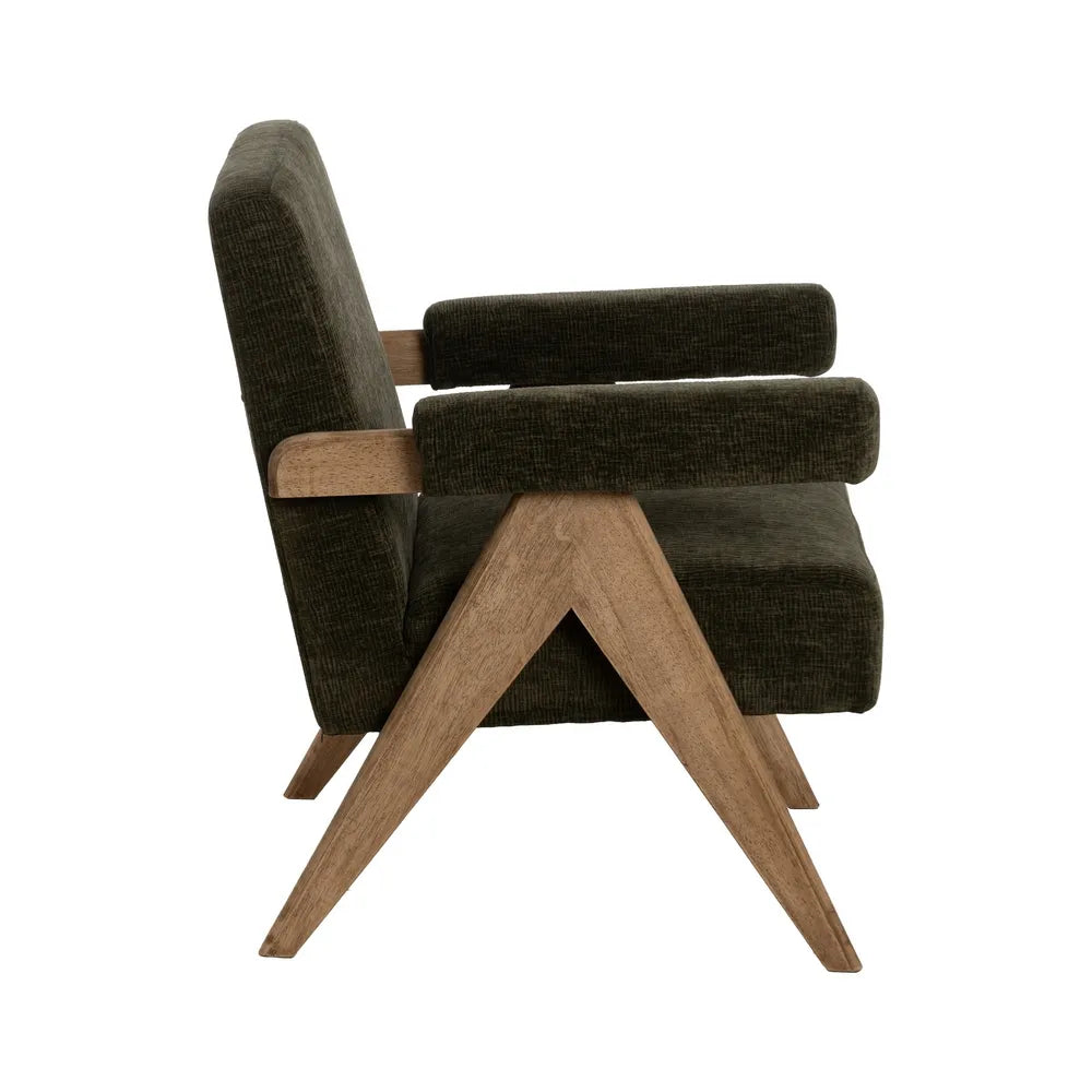 ARMCHAIR GREEN WEAVE-WOOD 74 X 76 X 85 CM