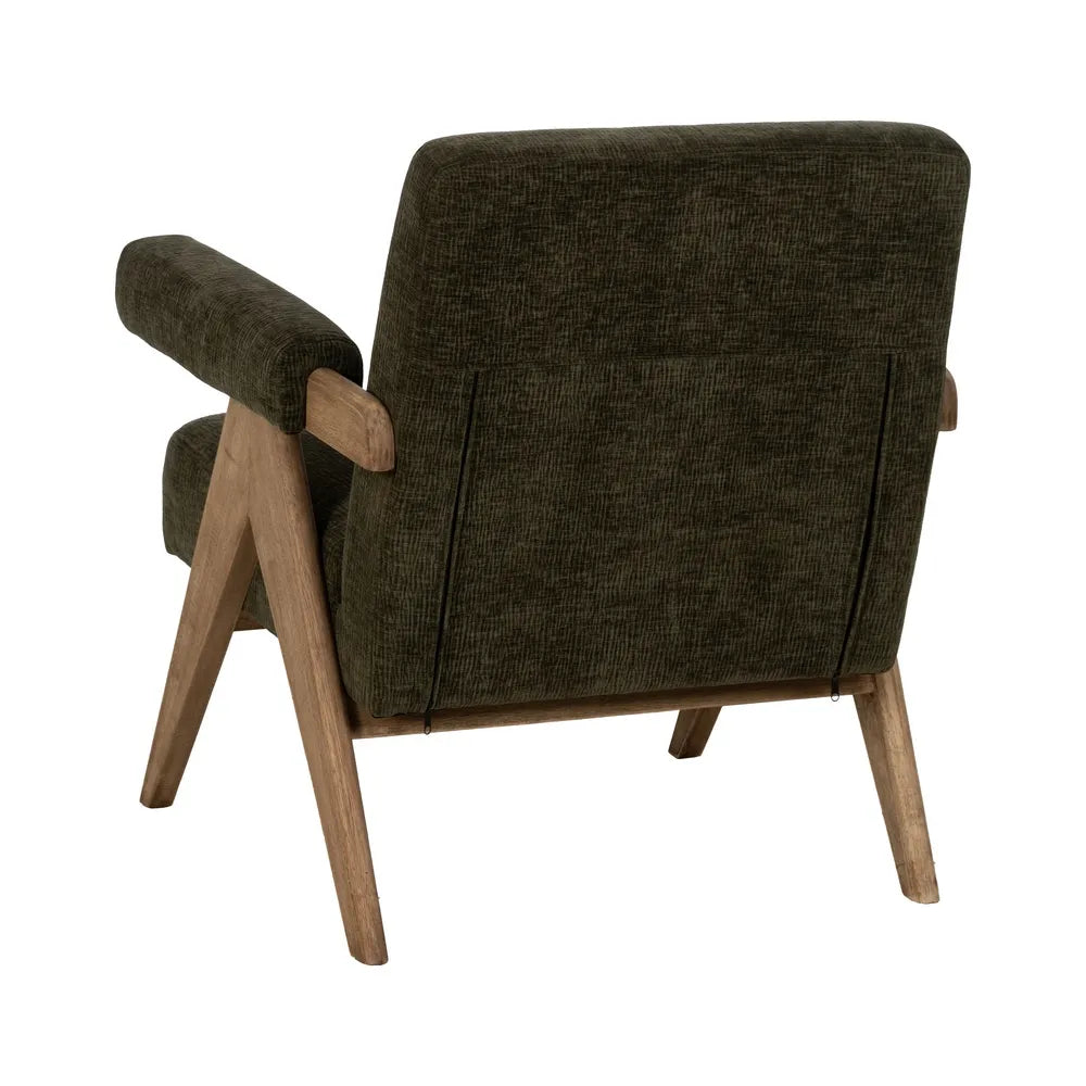 ARMCHAIR GREEN WEAVE-WOOD 74 X 76 X 85 CM