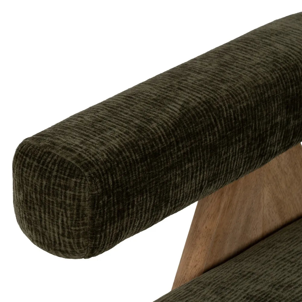 ARMCHAIR GREEN WEAVE-WOOD 74 X 76 X 85 CM