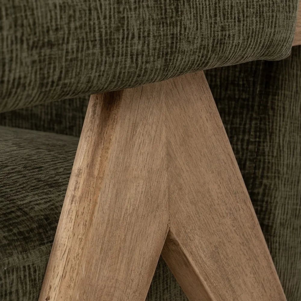 ARMCHAIR GREEN WEAVE-WOOD 74 X 76 X 85 CM