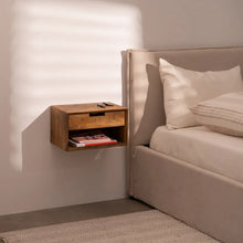 Charger l'image dans la galerie, BED SIDE TABLE FLOATING HONEY MANGO WOOD 40 X 25 X 23 CM