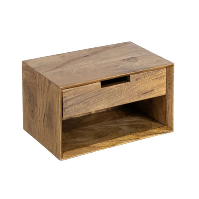 BED SIDE TABLE FLOATING HONEY MANGO WOOD 40 X 25 X 23 CM