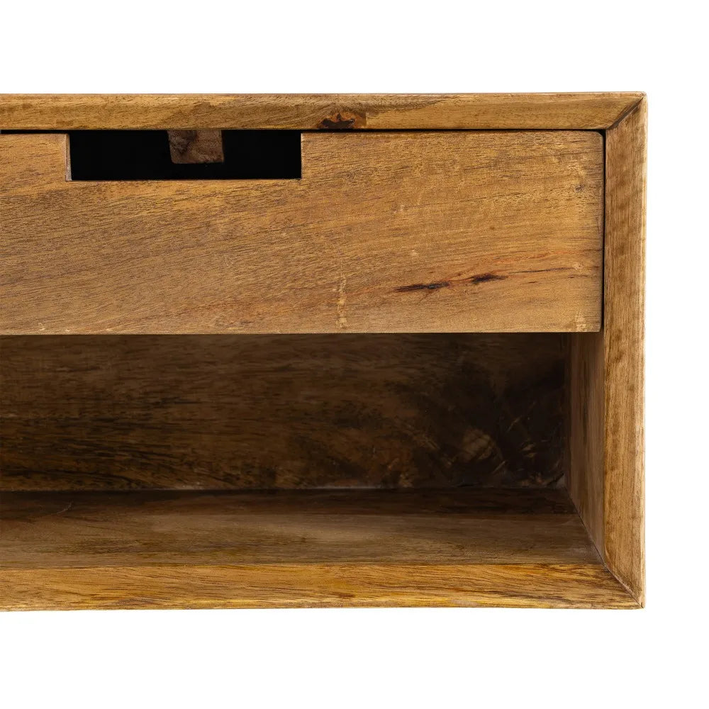BED SIDE TABLE FLOATING HONEY MANGO WOOD 40 X 25 X 23 CM