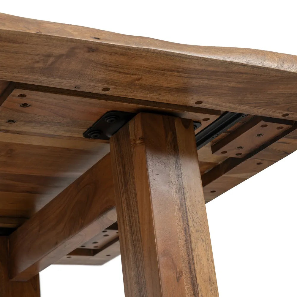 BROWN DINING TABLE ACACIA WOOD 180 X 90 X 77 CM