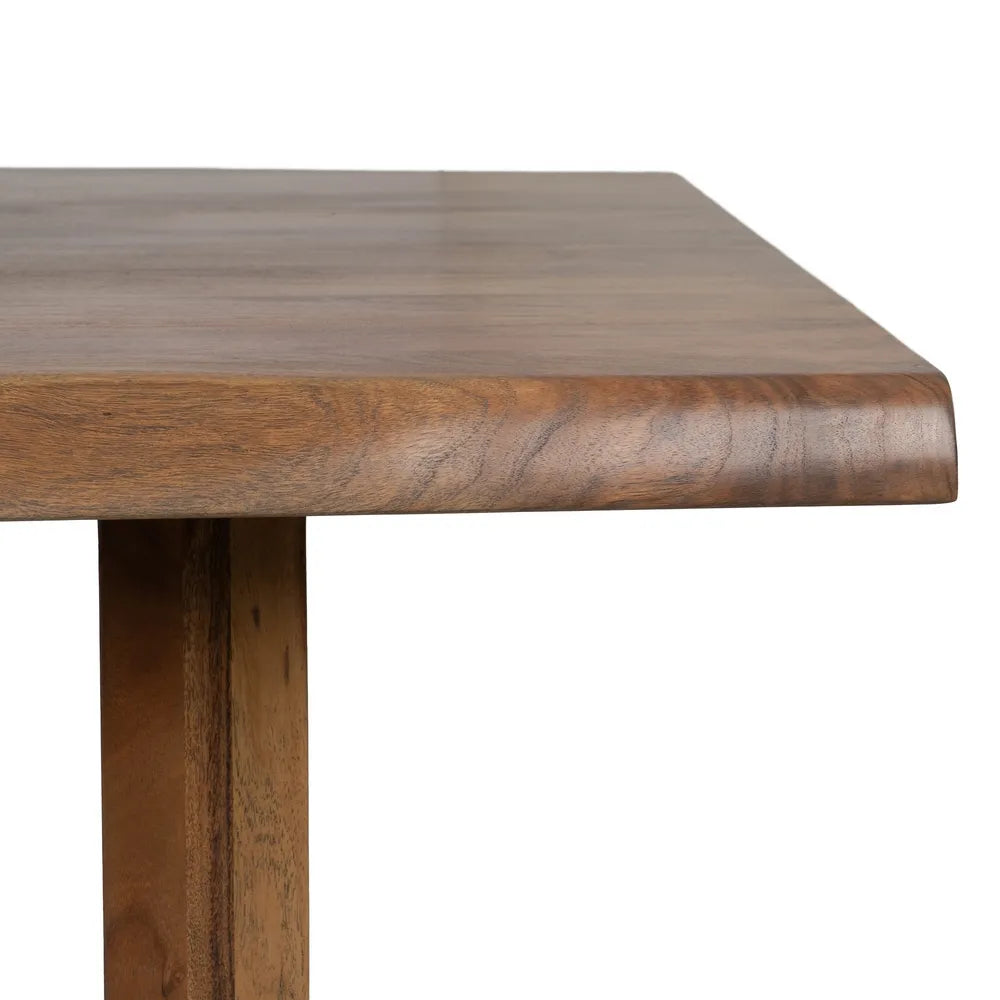 BROWN ACACIA WOOD DINING TABLE 240 X 100 X 76 CM