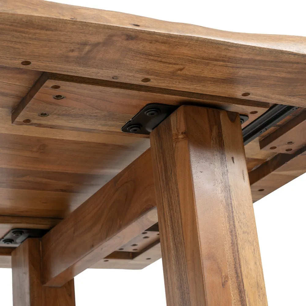 BROWN DINING TABLE ACACIA WOOD 280 X 100 X 77 CM