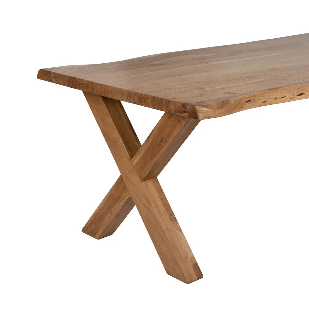 NATURAL ACACIA WOOD DINING TABLE 280 X 100 X 76 CM