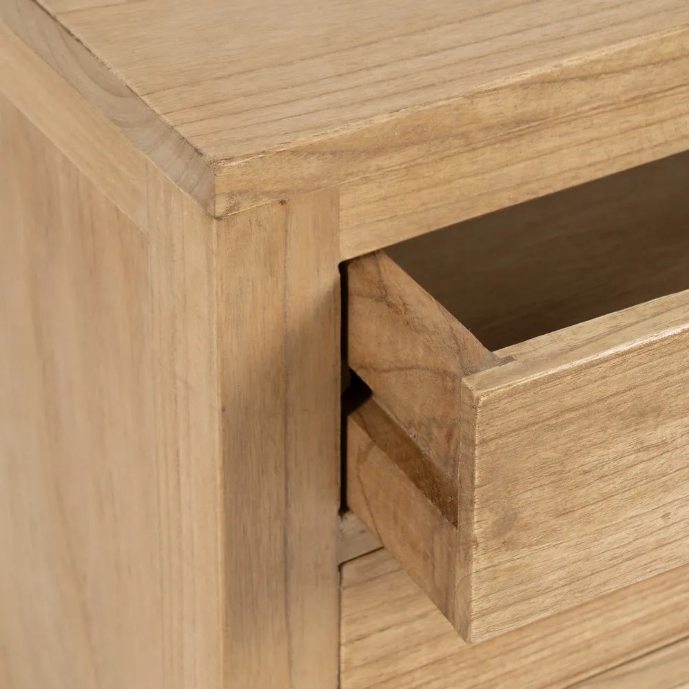 Mindi wood bed side table 60 X 35 X 65 cm