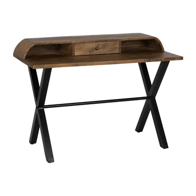 NATURAL-BLACK MANGO WOOD DESK 125 X 62 X 90 CM