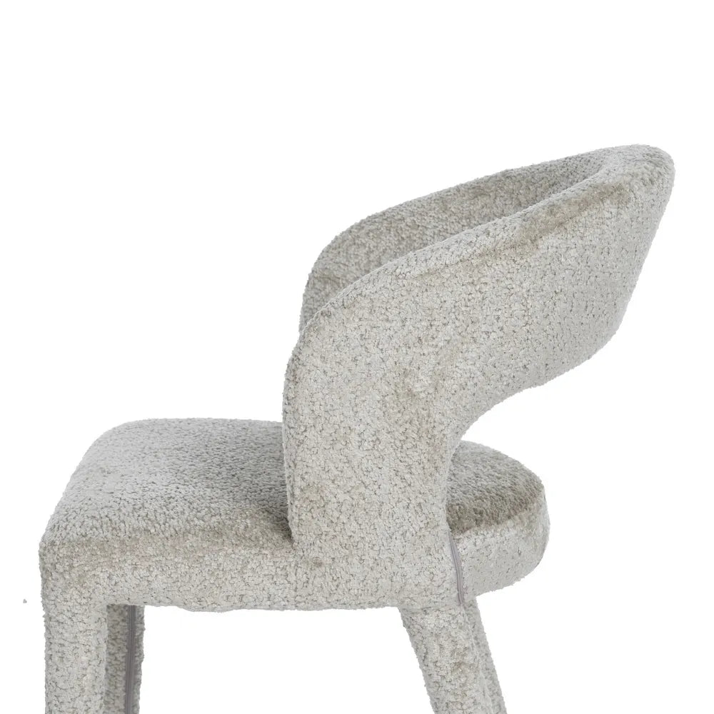 BEIGE FABRIC-METAL CHAIR 55 X 60 X 80 CM