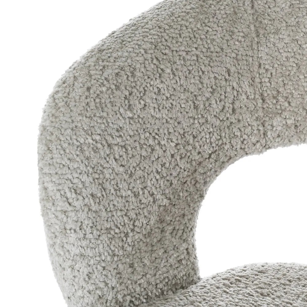 BEIGE FABRIC-METAL CHAIR 55 X 60 X 80 CM