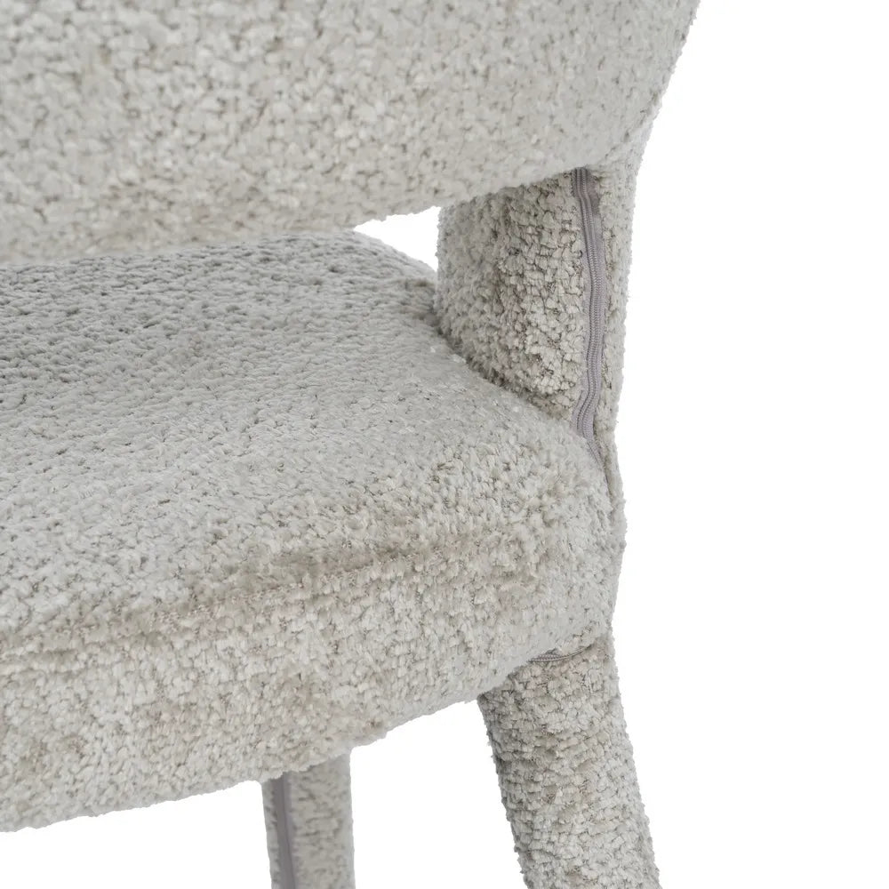 BEIGE FABRIC-METAL CHAIR 55 X 60 X 80 CM