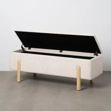 Carica l'immagine nel visualizzatore di Gallery, SEAT CHEST CREAM MDF-FABRIC 122 X 42 X 45 CM