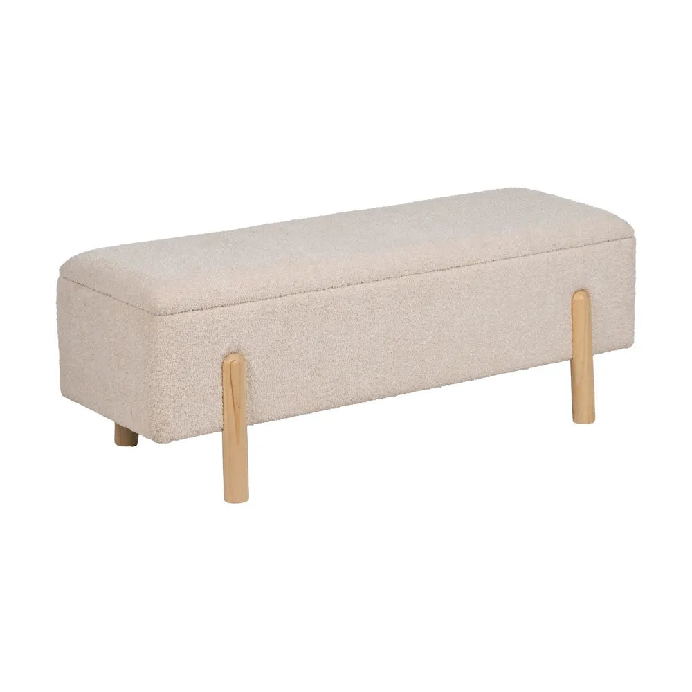 SEAT CHEST CREAM MDF-FABRIC 122 X 42 X 45 CM