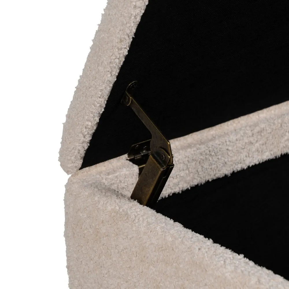 SEAT CHEST CREAM MDF-FABRIC 122 X 42 X 45 CM