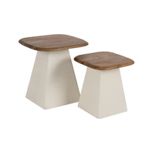 Charger l&#39;image dans la galerie, S/2 SIDE TABLE WOOD-METAL ROOM 50 X 50 X 52 CM