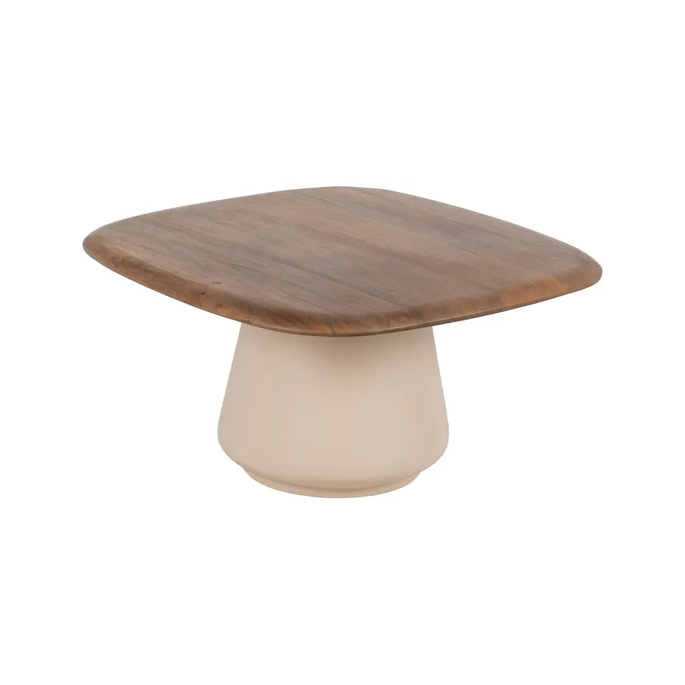 S/2 WOOD-METAL LIVING ROOM COFFEE TABLE 90 X 90 X 40 CM