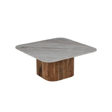 Load image into Gallery viewer, S/2 WOOD-MARBLE LIVING ROOM COFFEE TABLE 100 X 100 X 41 CM