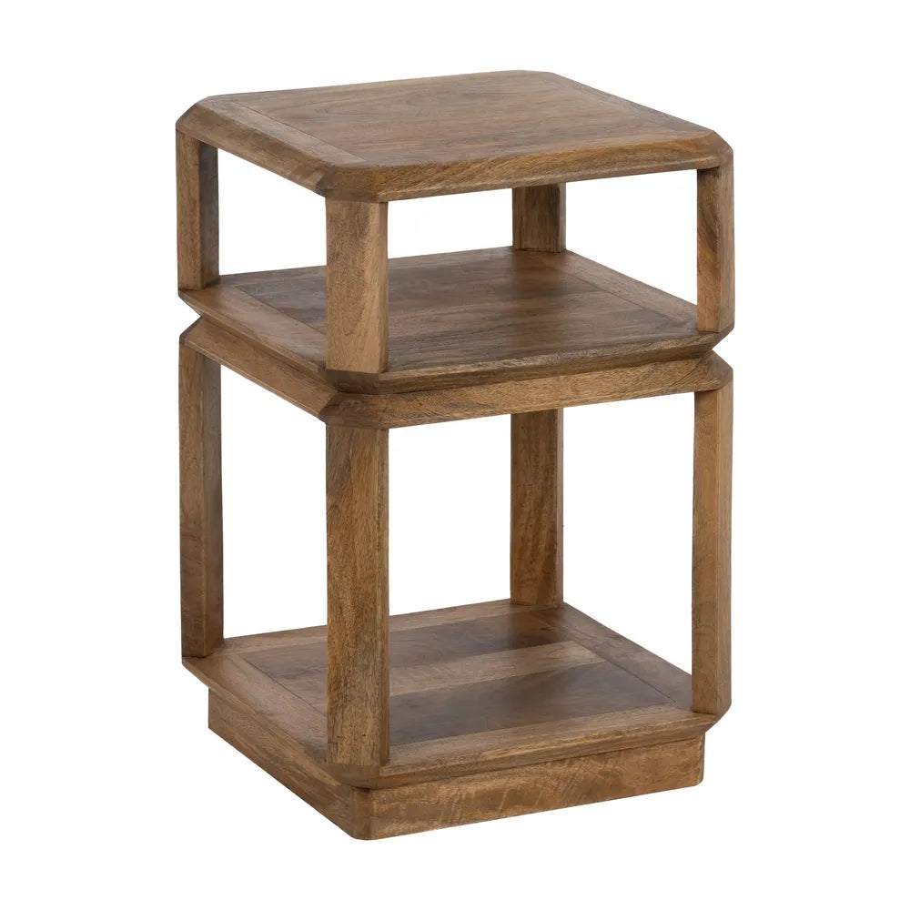 SIDE TABLE BROWN MANGO WOOD 40 X 40 X 60 CM