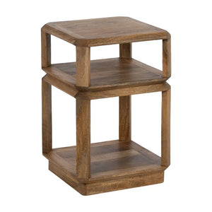 SIDE TABLE BROWN MANGO WOOD 40 X 40 X 60 CM